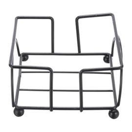 sourcing map 1Pcs Vintage Coaster Holder Black Metal Coaster Holders for 4 Inch Round and Square Coasters, Hold 6 Coasters.