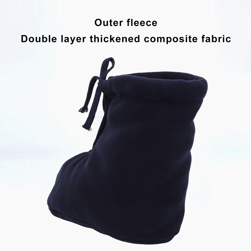 Men Women Cast Sock Dark Blue Soft Fleece Thick Adjustable