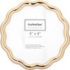 High-End Gold 5x5'' Round Zinc Alloy Picture Frames,Unique Wave Design,Heavy