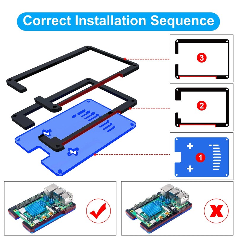Miuzei Raspberry Pi 4 Case With Fan Cooling , 4