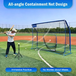 Baseball Softball Net with Blocking System,10x7ft Batting Cage Practice Net