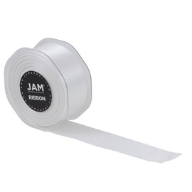 JAM PAPER Double Faced Satin Ribbon - 1 1/2 Inch Wide x 25 Yards - White - Sold Individually