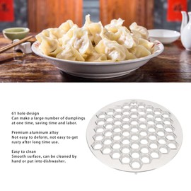 61 Holes Russian Dumpling Maker, Aluminum Alloy Material, Pelmeni Making Tool for Home Restaurant Kitchen Supplies, Easy to Clean with Dishwasher Safe, Neat and Beautiful Looking
