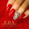 Red 3D Crystal Design Press On Nails - Long Square