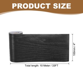 PATIKIL Self Adhesive Wood Grain Repair Tape 33'x 4", Multi-Use Realistic Wood Grain Repair Patch for Furniture Floor Door Table Chair Windows Handicraft DIY, Black Wood Grain