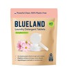 BLUELAND Laundry Detergent Tablets, 60 Count, Spring Bloom Scent, Plastic-Free