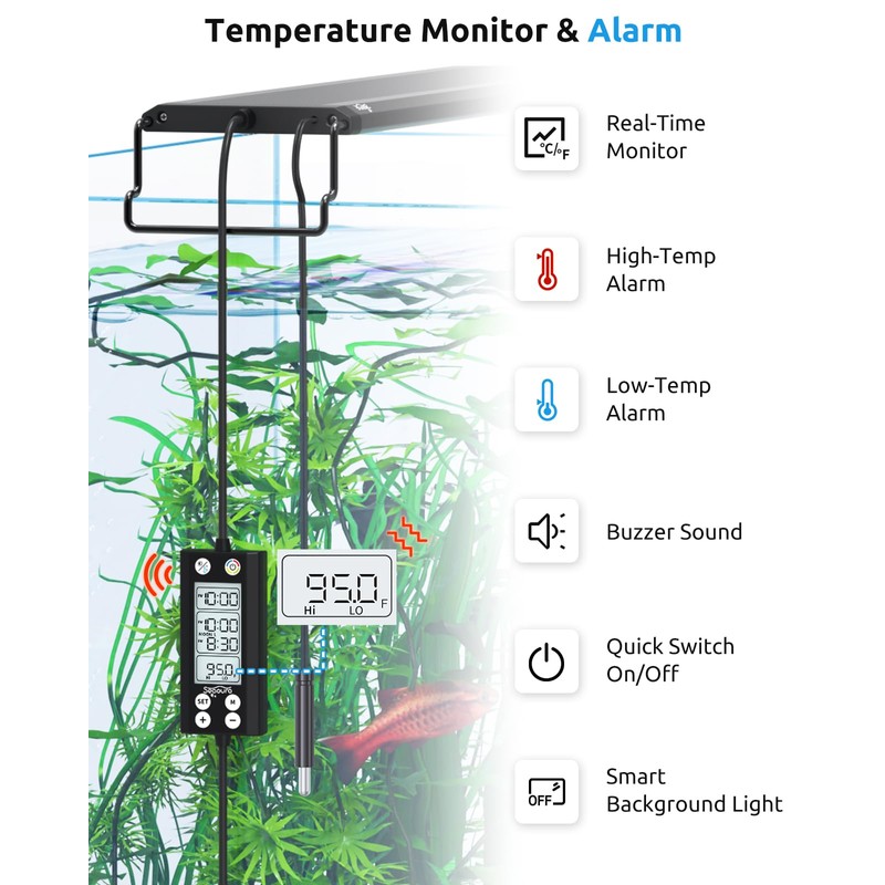 SEAOURA Aquarium Light for Fish Tanks, 24-30in Full Spectrum LED