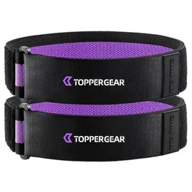 Official TOPPERGEAR Occlusion Training Bands Compression Bands for Blood Flow Restriction Training Arm Leg Set Adjustable Velcro Closure (Small Arm and Leg Set, Purple)