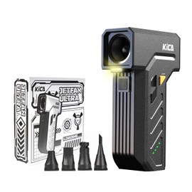 KiCA Jet Fan Ultra Compressed Air Dusters - 109MPH Winde Speed Electric Air Duster, Turbo Fan with Light(White)