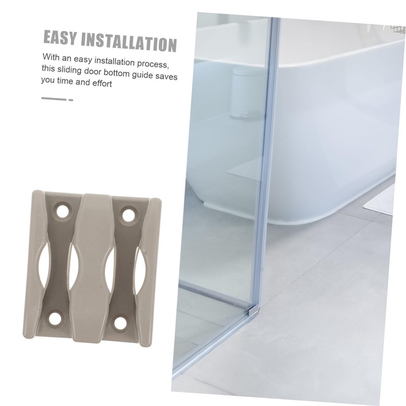 TEHAUX 4pcs Sliding Shower Door Bottom Guides Durable Shower Swing