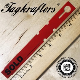 TAGKRAFTERS Wrap Around Labels and Tags "SOLD" 7"x 3/4" RED - 250