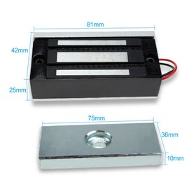 LIBO Electric Magnetic Lock 60KG/130lbs Access Control Electronic Metal Door Lock DC12V Fail Safe NC Type for Security System Single Door