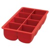 HIC Kitchen Big Block Silicone Ice Cube Tray, European-Grade, Non-Stick,