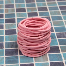 LEDUODO 120Pcs 3mm Elastic Hair Ties - Rubber Hair Ties Hair Bands No Crease Ponytail Holder for Girls Women (Pink)