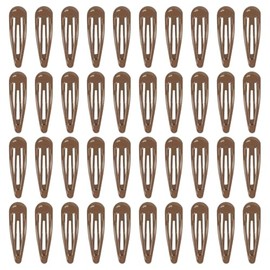 MAORULU 40 Pinzas Para El Cabello De 5 Cm (2 Pulgadas), Antideslizantes, Color Marrón, Ideales Para Peinar. Incluyen Pasadores Metálicos.