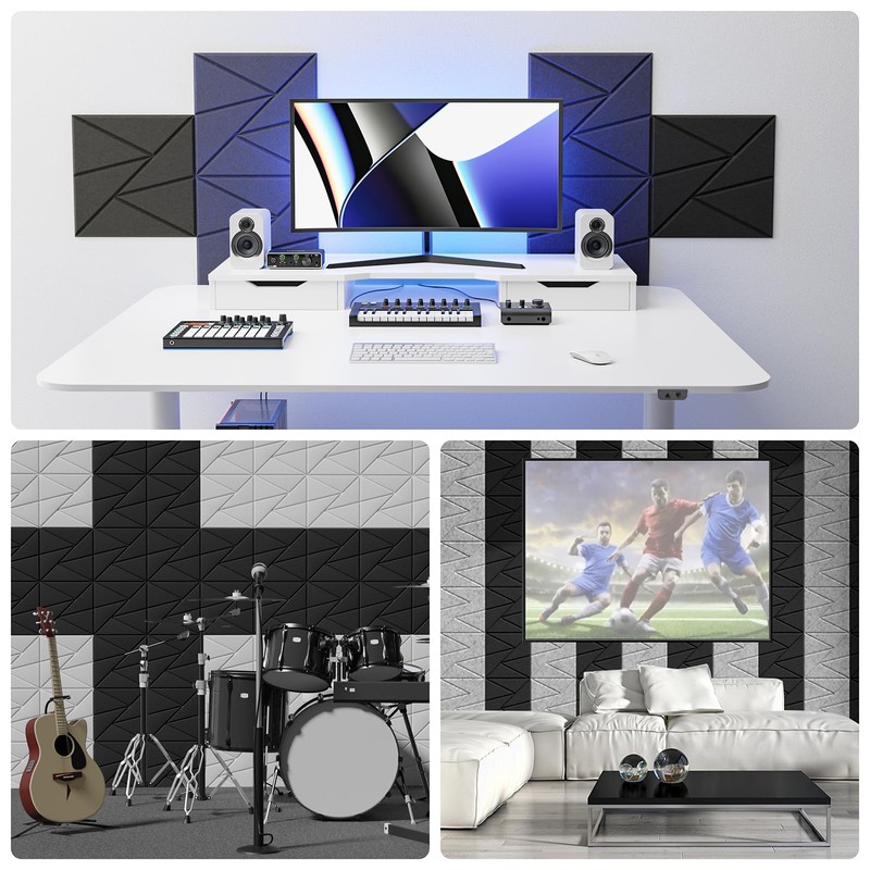 22 pack Acoustic Panels With Self-Adhesive, 12"X 12"X 0.4"Sound Proof