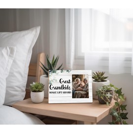 Great Grandparents Picture Frames,Great Grandkids Make Life Grand Wood Photo Frames for 4x6 Photos