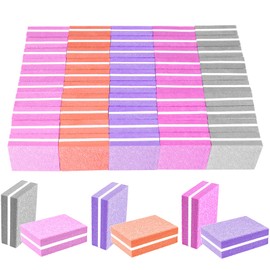 50 Pack Nail Buffers,100/180 Grit Mini Buffer Block, Mini Nail Files for Acrylic & Natural Nails,Double-Sided Buffing Blocks for Manicure & Pedicure, Salon & Home Use (Multi-Colored)