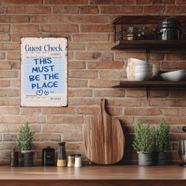 This Must Be The Place Metal Tin Signs,Preppy Room Decor,Motivational Wall Decor,Trendy Dorm Decor for College Girls,Coffee and Wine Wall Decor