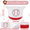 Baseball Woven Basket-Cute Cotton Rope Gift Basket Embroidered Baseball