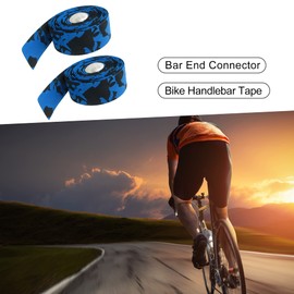 A ABSOPRO Bike Bar Connector 1.8cm Dia Handlebar Tape Wrap Blue (Set of 2)