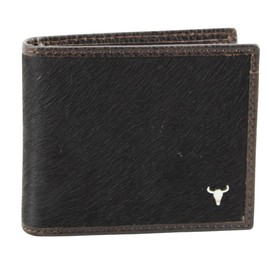 American Bison Men’s Hair On Hide Cowhide Leather Bifold Wallet – Slim, RFID-Blocking with Gift box (Brown)