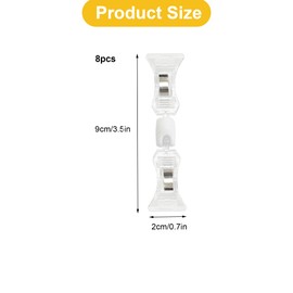 TUKEVA Pack of 8 Plastic Sign Holder Clip Price Tag Clip Merchandise Sign Clip Plastic Rotating Sign Holder for Goods, Clip on Sign Holder, Price Tag Display (Transparent)