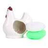 Ceramic Kitchen Scrubby Sponge Holder, White Chicken Collection, Adorable Home