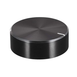 sourcing map 2 x Aluminium Volume Control Potentiometer Knurled Shaft Smooth Surface Rotary Knob 30 mm x 10 mm Black