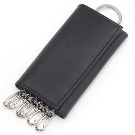 Malibu Select c522 Genuine Leather Key Case, 6 Key Hooks, Goat Leather, Key Pouch, Men's, Business, Men, Gentleman, Black