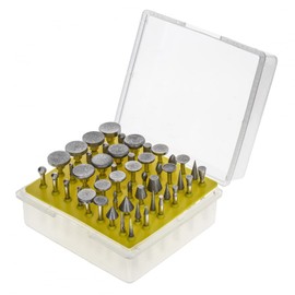 50pc Universal 1/8 Inch Shank Diamond Burr Bit Set Rotary Tool 120 Grit