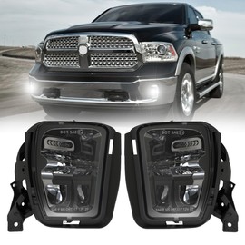 4X4FLSTC LED Fog Lights Assembly Compatible with 4th Gen 2013-2018 Dodge Ram 1500, 2019-2020 Classic OEM Replacement LED Fog Lamps Kit DOT Certified Bumper Driving lights Black - 1 Pair