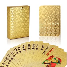 Joyoldelf Premium Playing Cards Poker Cards Skate Cards with 24K Gold Foil Poker, Gold