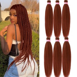Pre Stretched Braiding Hair Extension Synthetic Soft Prestretched Braids Hair for Women (Ginger, 20 Inch)