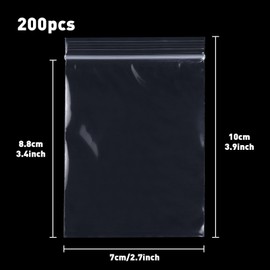 Bäcker & Lecker Zip Bags Pack of 200 7 x 10 cm Ziplock Bags Reusable Transparent Polyethylene Bags