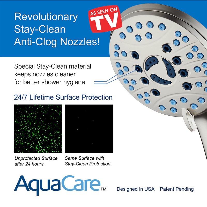 Hotel Spa AquaCare High Pressure 8-mode Handheld Shower Head -