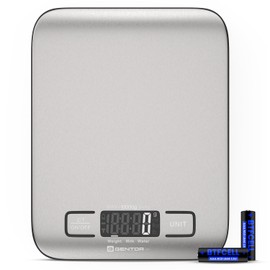 Digital Kitchen Scales 10 kg - High Precision Measurement up to 1 g, Tare Function, Digital Scales Letter Scales with Large LCD Display Made of Stainless Steel Surface, Cooking Baking for Kitchen or