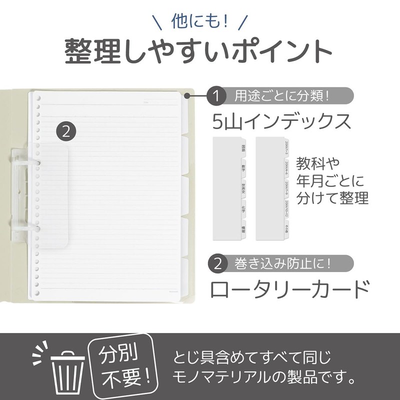 Lihit Lab Printed Loose Binder B5 Olive N3120-22