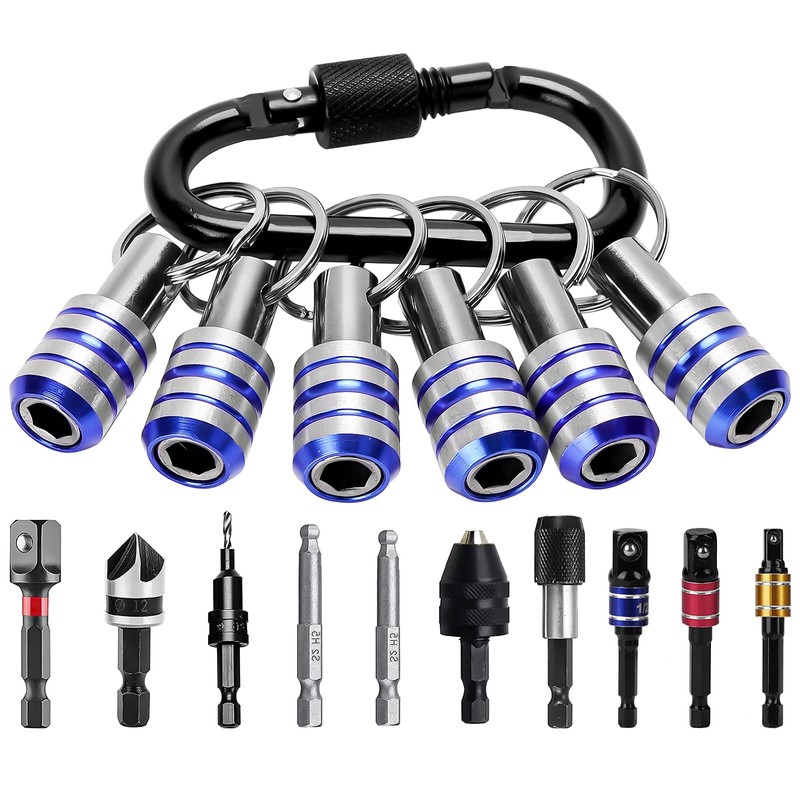 LUEXBOX 1/4 Inch Keychain, Hex Screwdriver Extension Bar, Quick Change