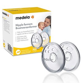 Medela Nipple Formers - Shape inverted or flat nipples to prepare for breastfeeding, BPA , one size fits all, pack of 2