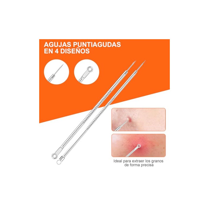 Kit Extractor de Puntos Negros y Espinillas de Acero Inoxidable