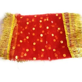 Generic CreativeZone MATA Ji Ki Chunari, Phatka for All Goddesss, Indian Traditional Chunri for Hindu God Holy Chunni(30x20cm, Pack of 3), Red, CZ-03