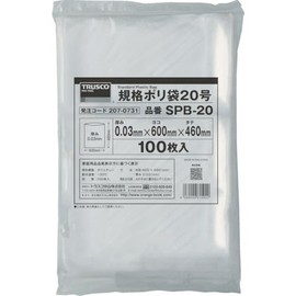 TRUSCO SPB-09 Standard Plastic Bag No. 9 Length 9.8 x Width 5.9 x Width 5.9 inches (250 x 150 x 0.03 mm), Pack of 100, Transparent