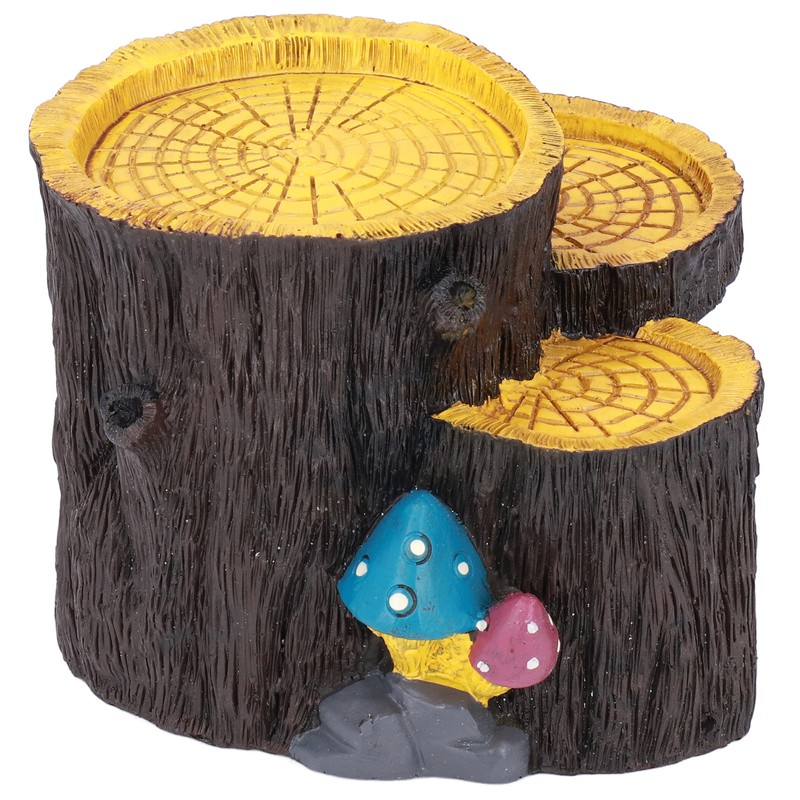 Resin Mini Stump Shape Hiding Hole Wooden Cave Artificial Aquarium