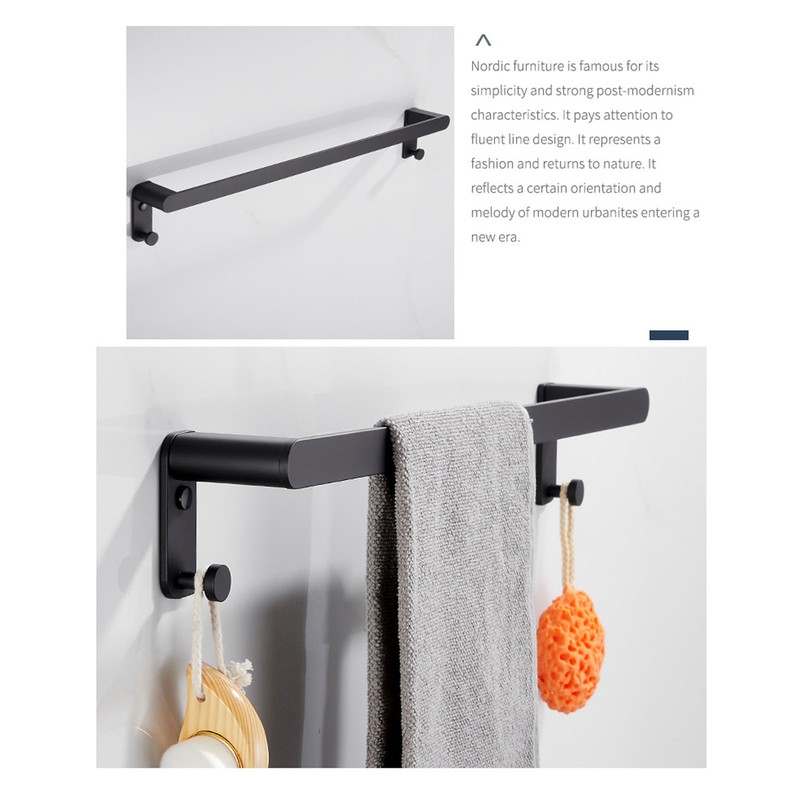 Single Towel Rack Aluminum Alloy 50cm / 20in Wall Mounted