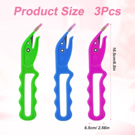 Elastic Hair Scrunchie Cutter, Easy to Remove Pony Pick Hair Scrunchie Pony Pick Cutter Hair Band Remover for Hair Girls Children Toddlers (Random Colour, Pack of 3)