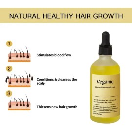 60ml*2 Aceite Vegano Natural Para El Crecimiento Del Cabello