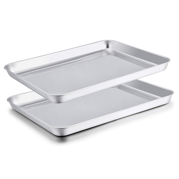 TeamFar Baking Sheet Set of 2, Baking Pans Tray Cookie