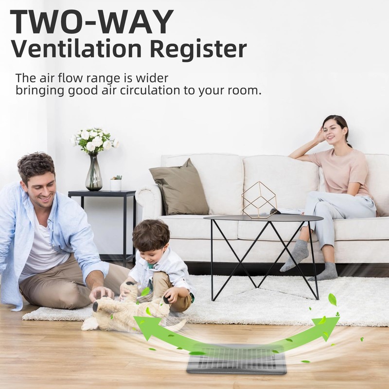 4x8 Floor Register, Floor Vent Covers 2 Pack, Steel Adjustable