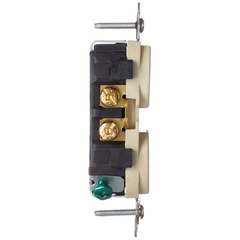 Leviton Straight Blade Single Receptacle, 250 Vac, 20 A, 2